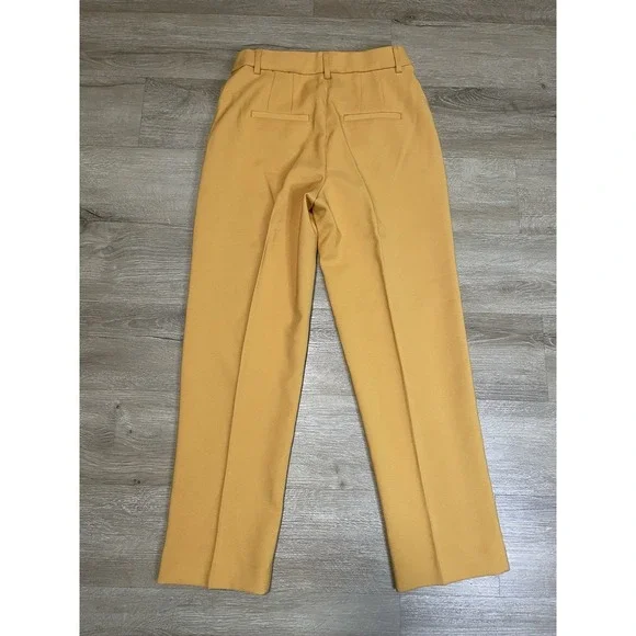 Express Pants Womens Sz 2R Regular Editor Straight Ankle High Rise Yellow - Picture 2 of 8